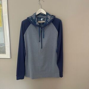 Johnnie-O long sleeve hybrid performance fleece 1/4 zip golf hoodie